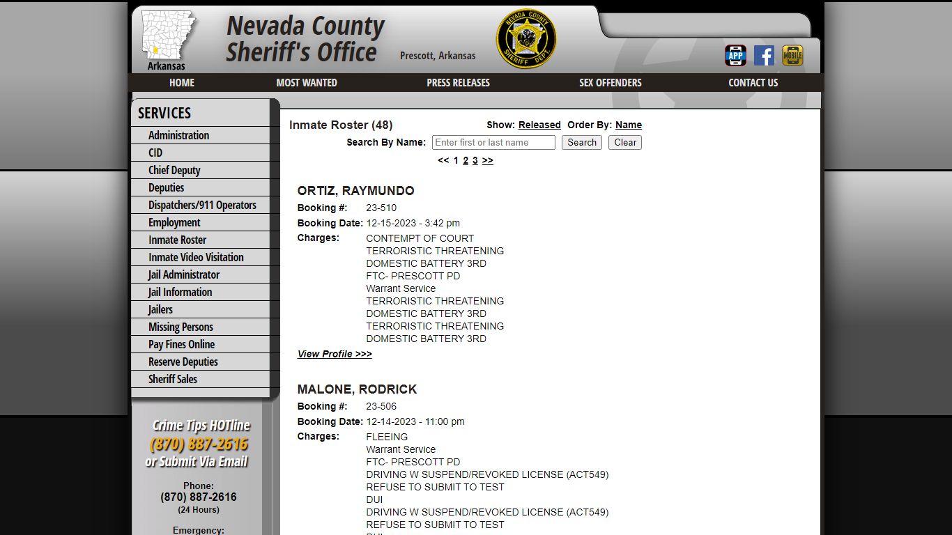 Inmate Roster - Current Inmates Booking Date Descending - Nevada County ...
